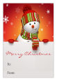 Vertical Rectangle Snowman Top To From Christmas Hang Tag
